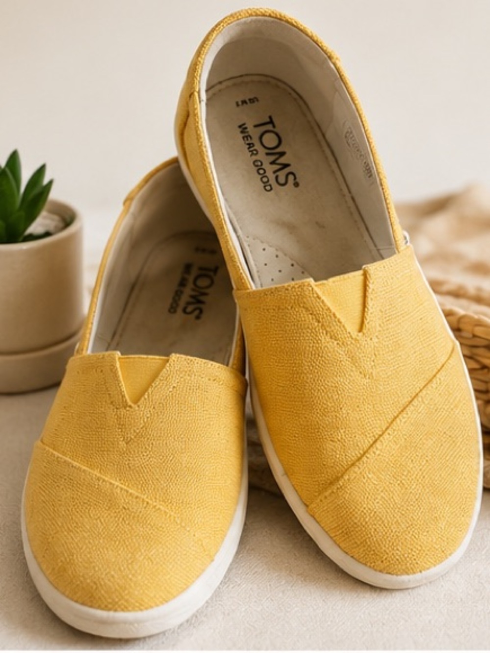TOMS Women's Slip-On Shoes | Size 7 | Mustard Yellow